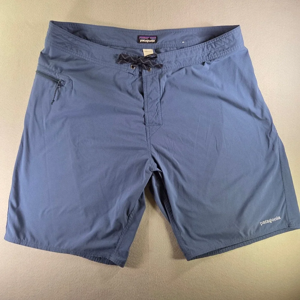Patagonia Mens Stretch Wavefarer Board Shorts Blue Size 40 Surf Swim Trunks